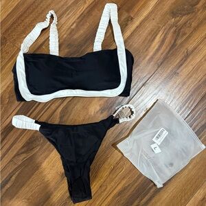 Black and White Bikini Set